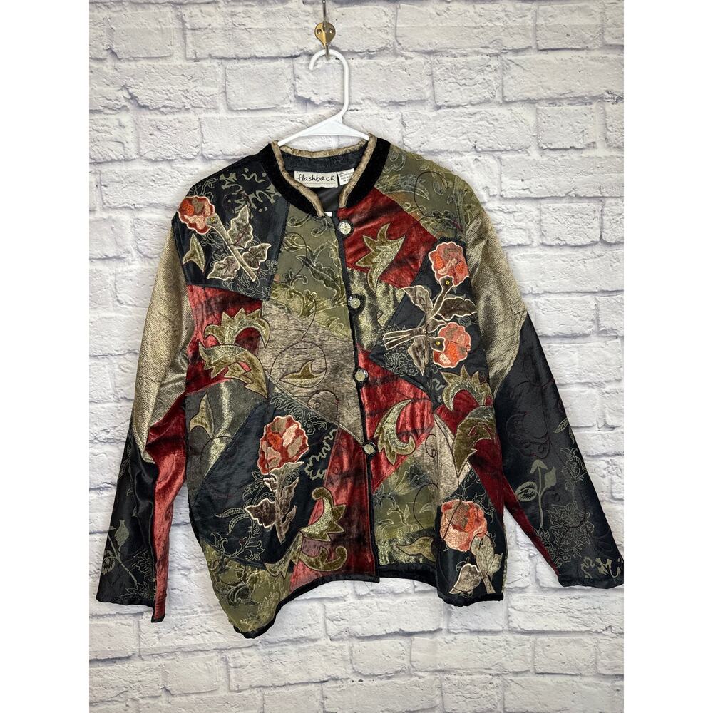 Flashback Vintage Floral Tapestry Button Up Women’s Jacket Size Medium